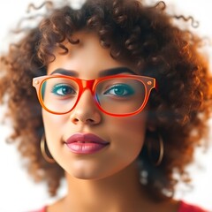 women with glasses, orange glasses, digital art, illustration, portrait, female, fashion, style, modern, contemporary, graphic, design, artwork, creative, artistic, visual, image, trendy, fashionable,