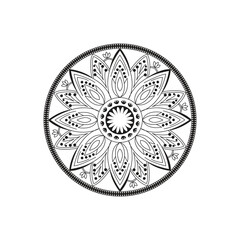 Gorgeous Hand Drawn Black and White Floral Mandala Art for Meditation and Relaxation