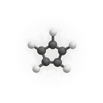 A 3d rendered ball and stick model of cyclopentane a cyclic alkane with five carbon atoms