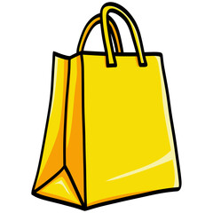 Yellow Goodie Bag Shopping Gift Illustration Vector