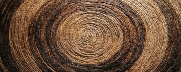 Naklejka premium Close-up of a circular woven straw mat with concentric patterns and textures