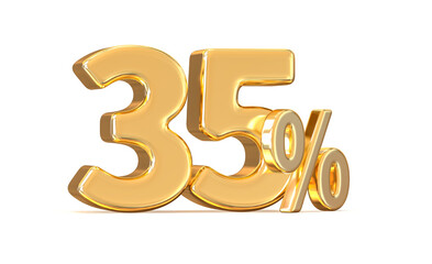Number Gold 3D Render