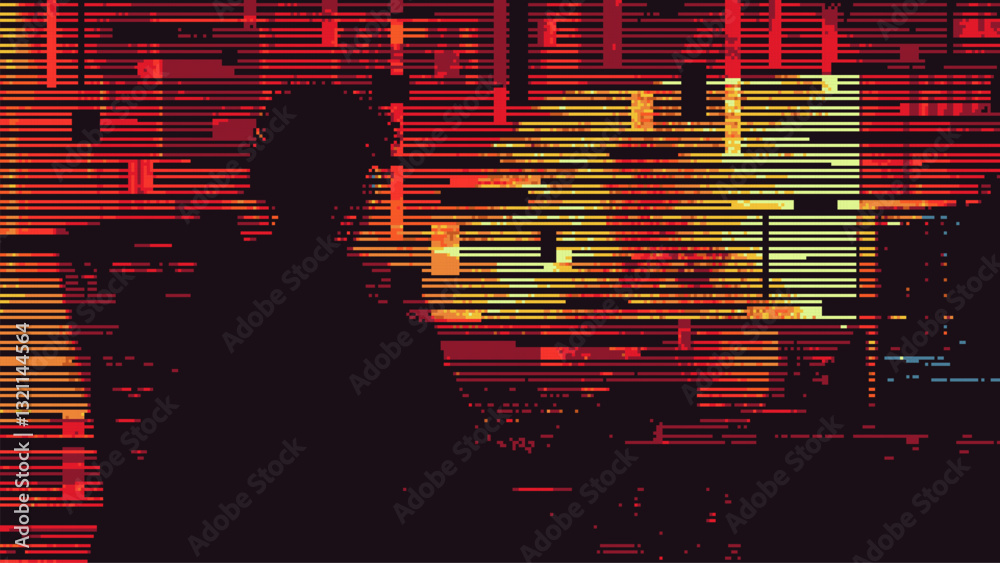 Aufkleber abstract glitch effect background. human silhouette. digital art. pixel glitch texture. data visuali
