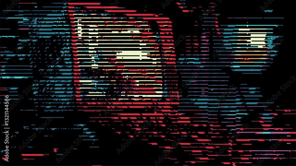 Poster Abstract glitch effect background. digital art. pixel glitch texture. digital distortion and noise effect. Data visualization concept. banner or poster. Vector Illustration.