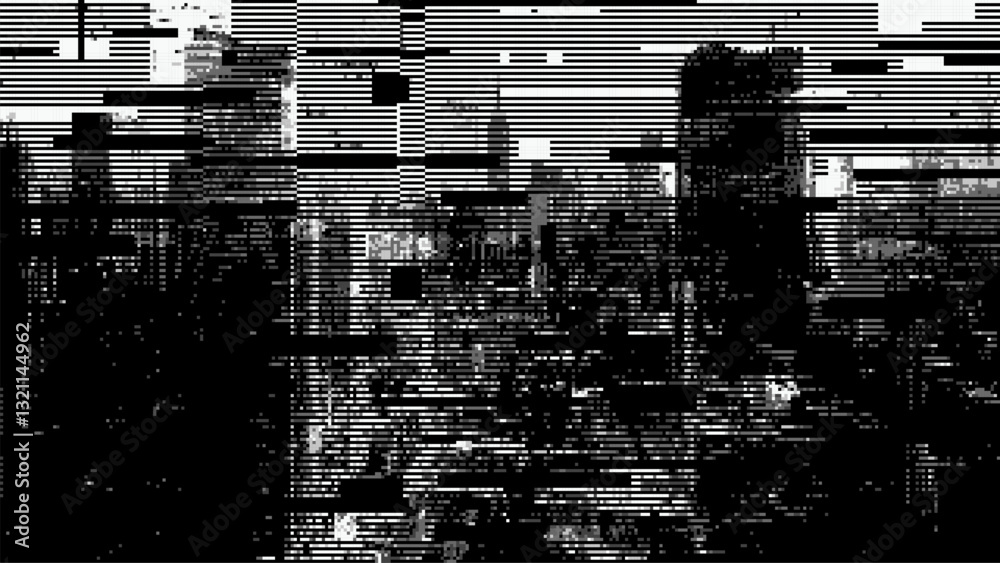 Poster Abstract glitch effect background. digital art. pixel glitch texture. Data visualization concept. digital distortion and noise effect. banner or poster. Vector Illustration.