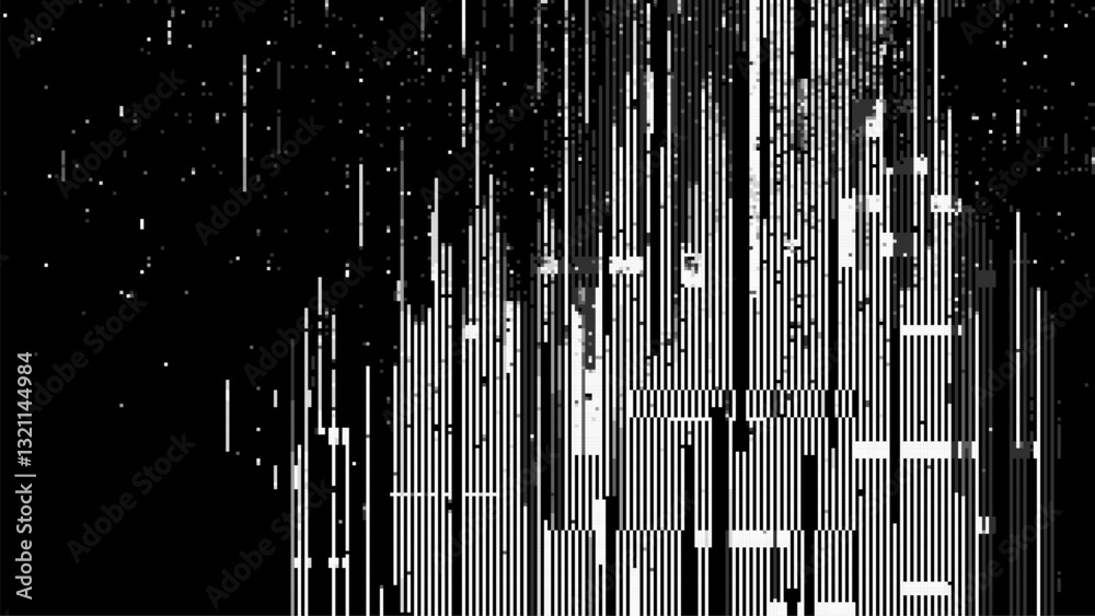 Aufkleber Abstract glitch effect background. digital art. pixel glitch texture. digital distortion and noise effect. Data visualization concept. banner or poster. Vector Illustration.