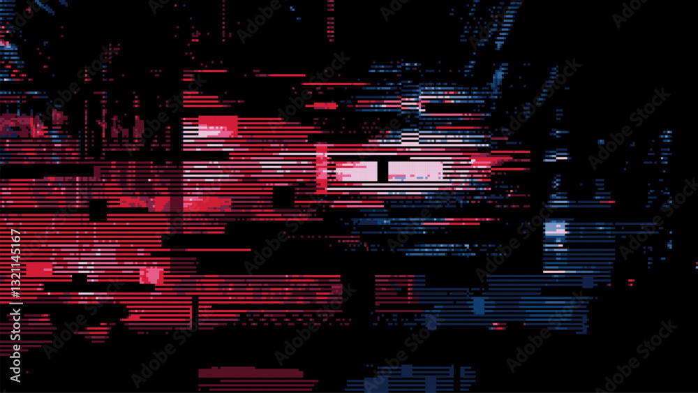 Aufkleber Abstract glitch effect background. digital art. pixel glitch texture. digital distortion and noise effect. Data visualization concept. banner or poster. Vector Illustration.