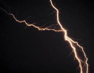 lightning effect thunder strike isolated on a black background