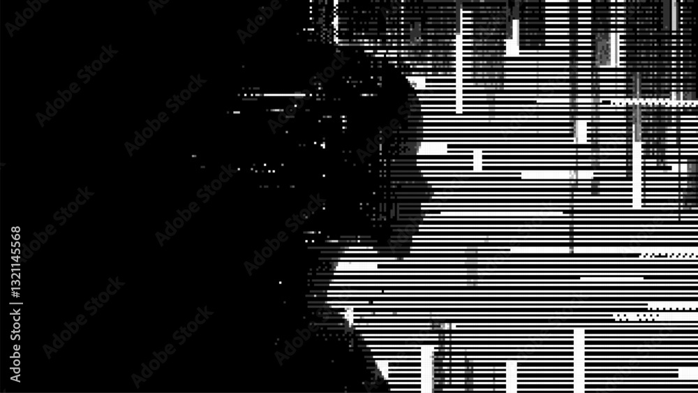 Poster Abstract glitch effect background. head silhouette. digital art. pixel glitch texture. Data visualization concept. digital distortion and noise effect. banner or poster. Vector Illustration. 