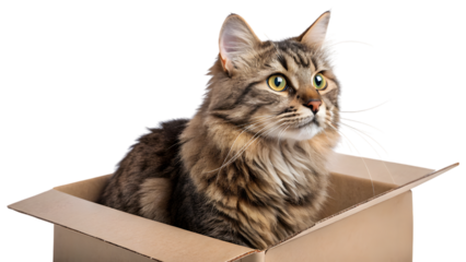 cute cat sitting in a box