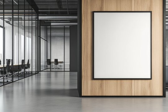 Modern office interior with blank poster (3)