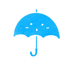 とぼけた顔のカサマークのスタンプ風イラスト