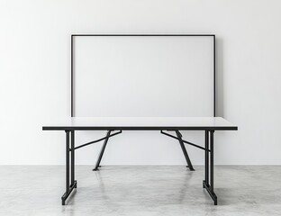 Modern Meeting Table and Blank Canvas