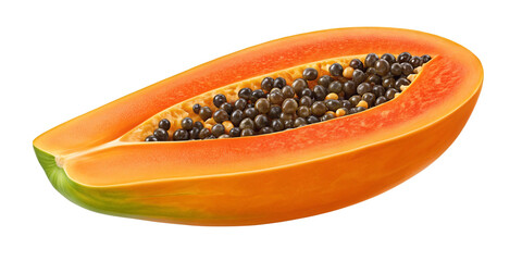 papaya isolated on white background, papaya, fruit, food, tropical, fresh, isolated, ripe, orange, half, healthy, cut, sweet, white, seeds, juicy, seed, exotic, slice, pawpaw, yellow, raw, tasty, deli