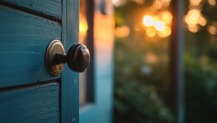 Sunset Doorway: A Glimpse of Serene Outdoors