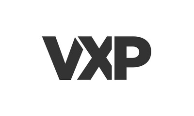 VXP logo design template with strong and modern bold text. Initial based vector logotype featuring simple and minimal typography. Trendy company identity.