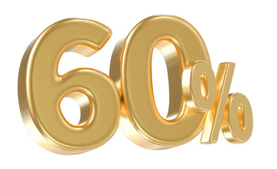 Number Gold 3D Render