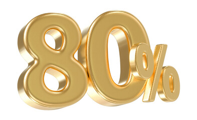 Number Gold 3D Render