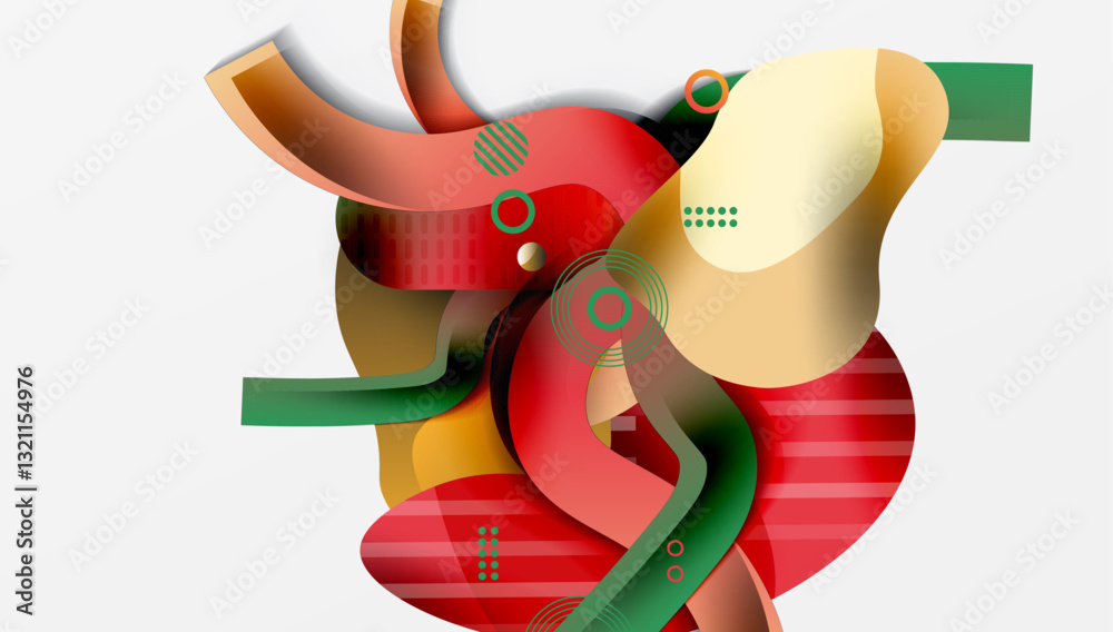 Poster abstract liquid shapes and lines background
