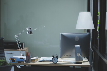 close up view of alternative energy engineer pointing to a solar power panel and discussion team for the future power in the studio