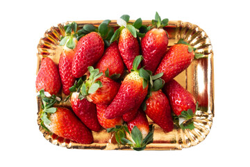 strawberries in a tray