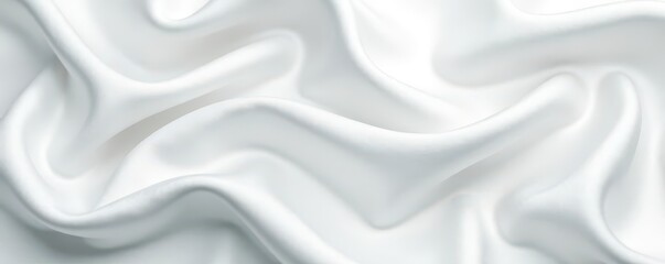 Obraz premium Luxurious white silk fabric, smooth texture, elegant drape, luxury, unblemished