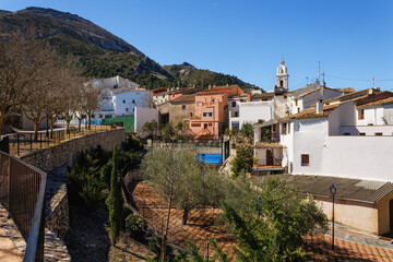 Pueblo de Famorca en la comarca El Comtat de la comunidad valenciana, Espa&ntilde;a