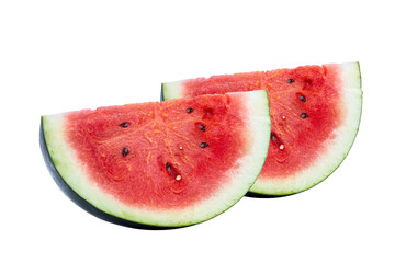 Fresh and juicy watermelon slices isolated