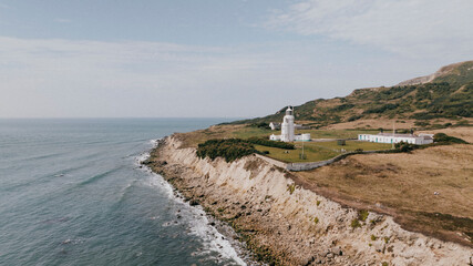 St Catherine's Lighthouse on a summers day with clear blue sky