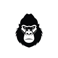 gorilla head on white background