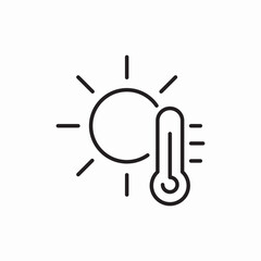 Hot temperature weather icon vector sign