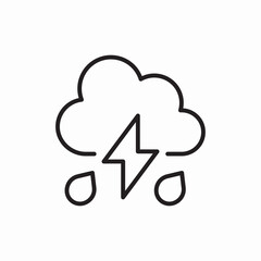 Storm rain lightning icon vector sign