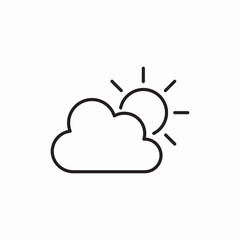 Sun cloud icon vector sign