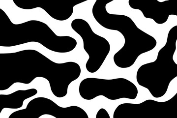 Black and white slime background. Cow print seamless background. Blob