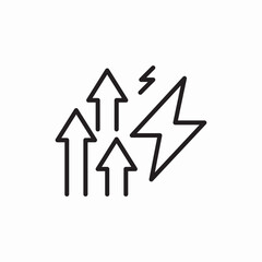 Growth chart electricity icon vector sign