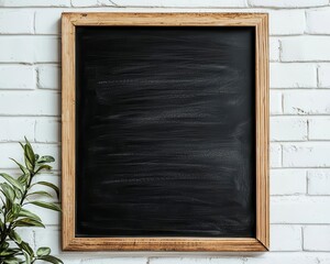 Simple, minimalist chalkboard sign with modern typography, greeting guests at a downtown brunch spot, chalkboard sign, elegant and trendy