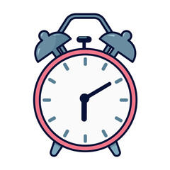 alarm clock outlined icon flat design vector