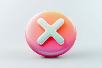 Obraz premium Frosted Pink and Orange 3D X Button