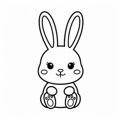 Obraz premium Cute cartoon bunny coloring page
