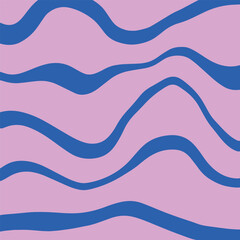 Purple and blue retro horizontal waves pattern. Abstract background for cards, posters, covers, banners etc.