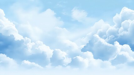 Naklejka premium Peaceful Blue Sky with Soft White Clouds