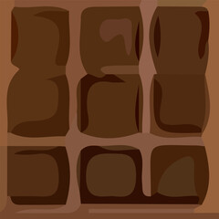 Brown abstract background with various unique shapes and aesthetic plaid patterns