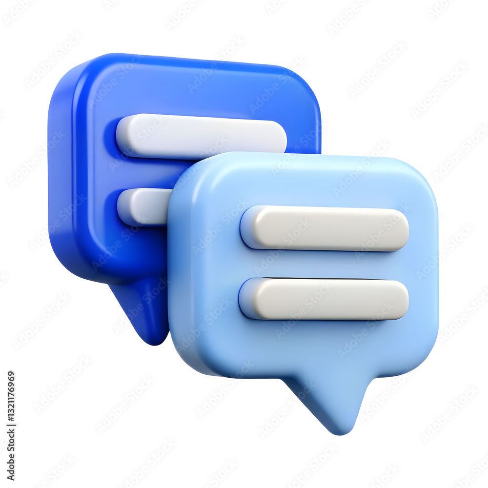 Fototapete 3d speech bubble icon isolated on transparent background