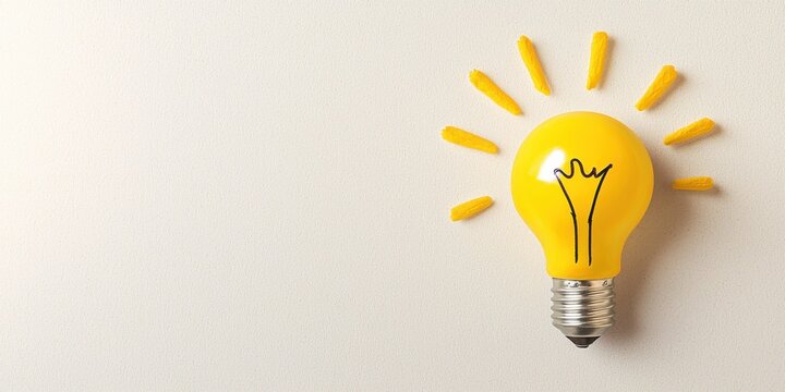 Innovative light bulb design sparked creativity in modern spaces graphic art minimalist setting inspiring concept