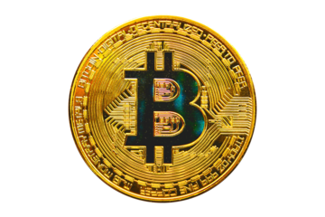 Cryptocurrency Coin with Bitcoin Symbol (Transparent)