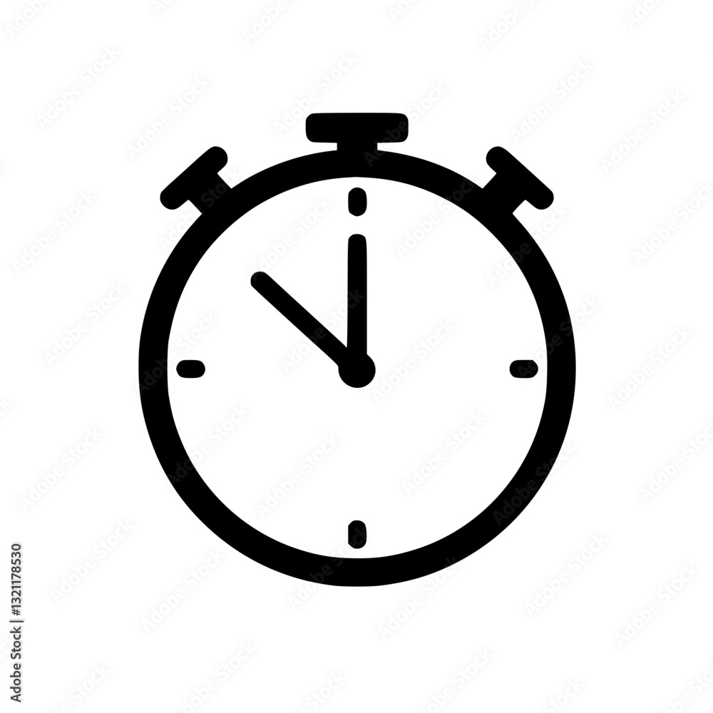 Poster a minimal stopwatch icon in indicating timing or measurement ideal for representing speed deadlines 
