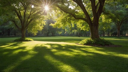 Fototapeta premium sunset in the park 