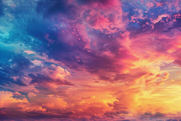 Dreamlike Horizons: Vibrant Sunset Skies in Fantasy Art