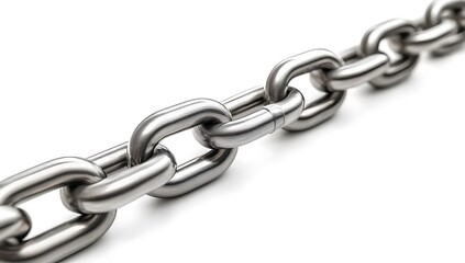 Obraz premium Strong Metal Chain Links, Close-up View, Industrial Strength, Connection Concept