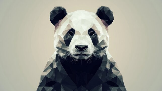 Geometric panda portrait
